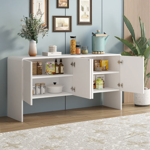 Minimalist 60 Inch Sideboard Cabinet Modern Storage Console For Living Room Or Dining Area