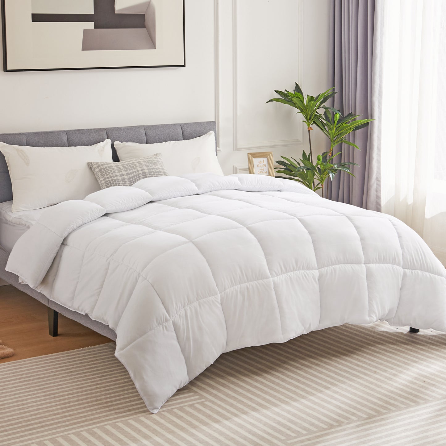 All-Season Down Comforter – Lightweight & Warm Duvet Insert for Year-Round Comfort