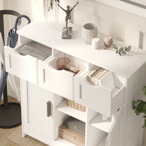 Storage Cabinets Wooden Floor Cabinet With Drawers And Shelves Storage Cabinets Accent Cabinet For Living Room Bedroom Bathroom Furniture Home Decor