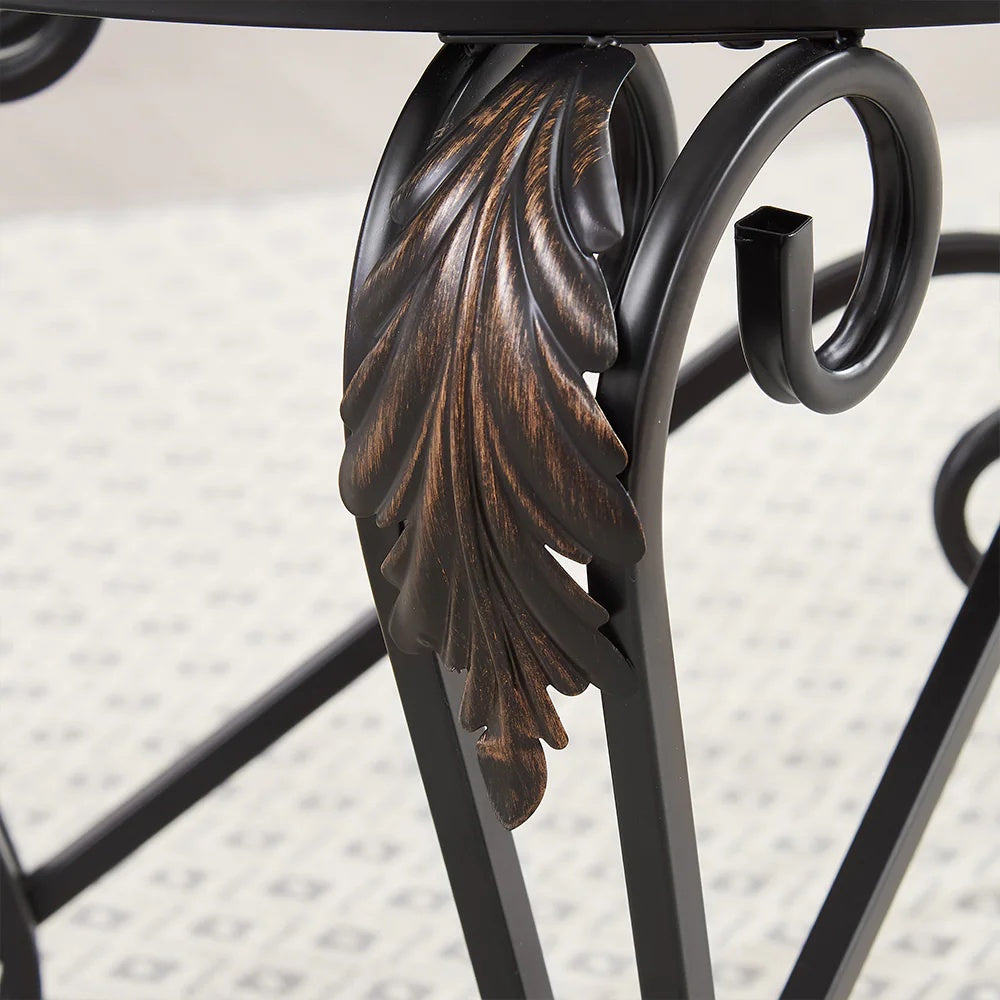 Tempered Glass Coffee Table Set Of 3 With 1 Oval Coffee Table 2 Round End Side Table For Living Room