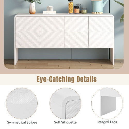 Minimalist 60 Inch Sideboard Cabinet Modern Storage Console For Living Room Or Dining Area