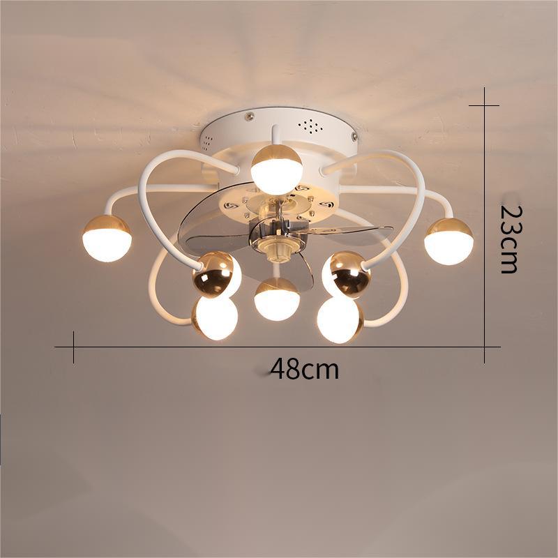 Invisible Ceiling Fan With Led Light Retractable Blades For Bedroom Dining Room