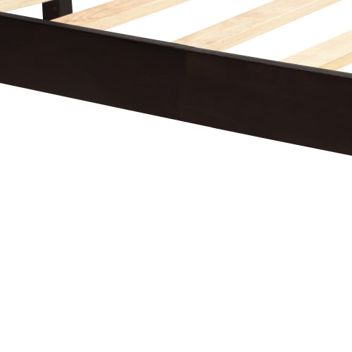 Platform Bed Frame With Headboard Wood Slat Support No Box Spring Needed Twin Espresso