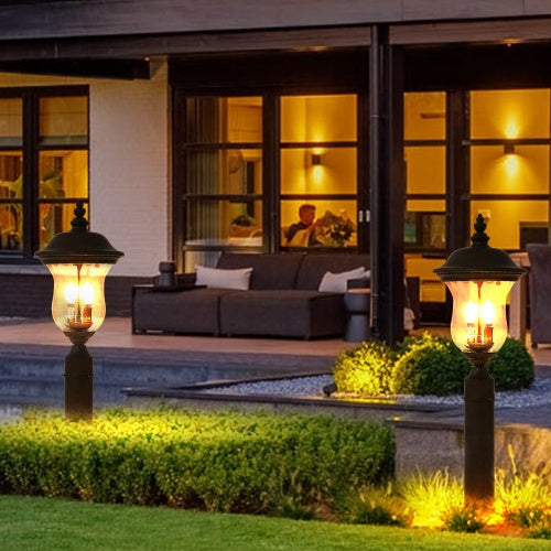 Vintage Outdoor Pole Light – Waterproof Garden & Driveway Lamp For Walkways And Patios (No Bulb Included)