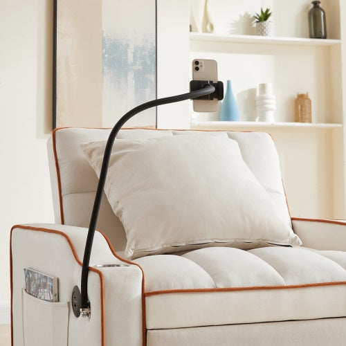 3 In 1 Convertible Sofa Bed Chair – Adjustable Pull Out Sleeper With Storage Pockets For Small Spaces