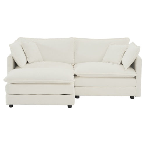 Chenille Two Seater Sofa With 1 Footrest 2 Seater L Shaped Sectional With Ottoman Loveseat With Ottoman For Small Living Space