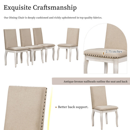 5 Piece Farmhouse Wooden Dining Table Set 1