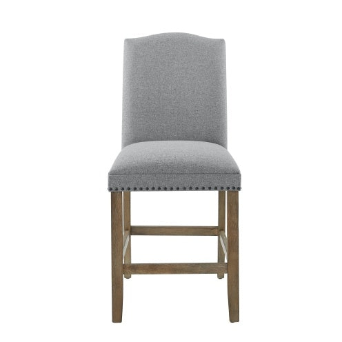 Grayson Counter Chair With Nailhead Dark Gray