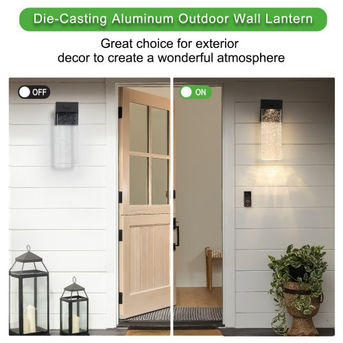 Outdoor Waterproof Transparent Led Crystal Wall Light Supports Many Types Of Bulb 2 Packs With Light Sensitivity