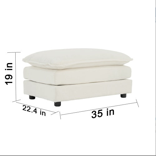 Chenille Two Seater Sofa With 1 Footrest 2 Seater L Shaped Sectional With Ottoman Loveseat With Ottoman For Small Living Space