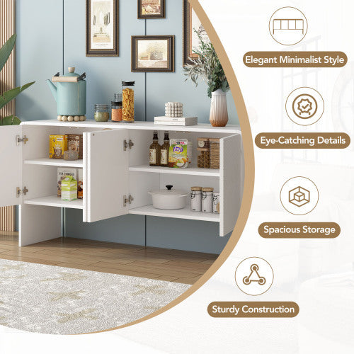 Minimalist 60 Inch Sideboard Cabinet Modern Storage Console For Living Room Or Dining Area