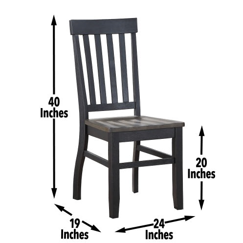 Farmhouse Style 7Pc Dining Set Two Tone Finish Cottage Table Design Schoolhouse Chairs