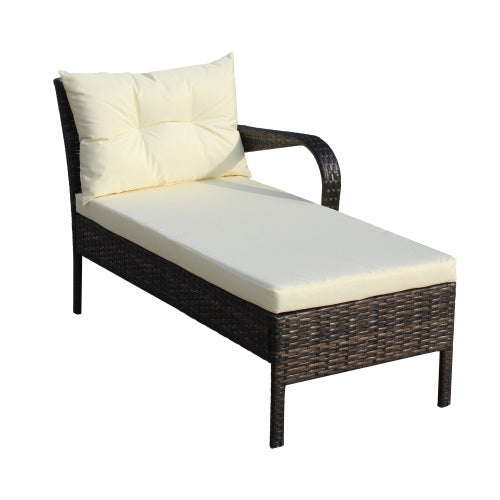 Outdoor Patio Furniture Sets 2 Piece Conversation Set Wicker Ratten Sectional Sofa With Seat Cushionsbeige Cushion