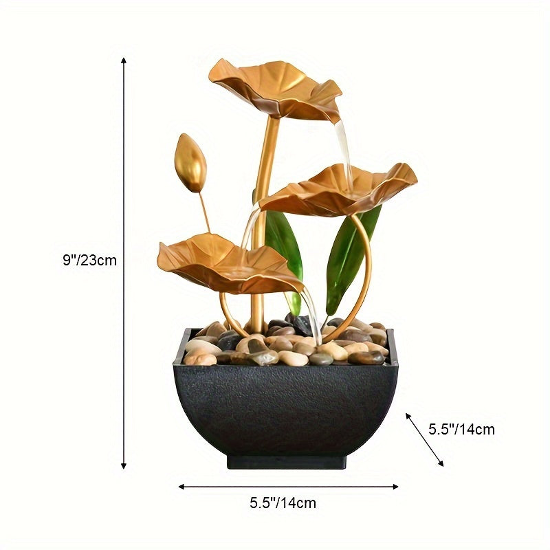 Soothing Led Lit Tabletop Fountain Usb Powered Indoor Air Quality Enhancer Ideal Home Office Decor Thoughtful Gift