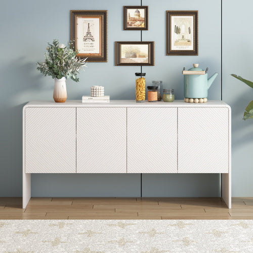 Minimalist 60 Inch Sideboard Cabinet Modern Storage Console For Living Room Or Dining Area