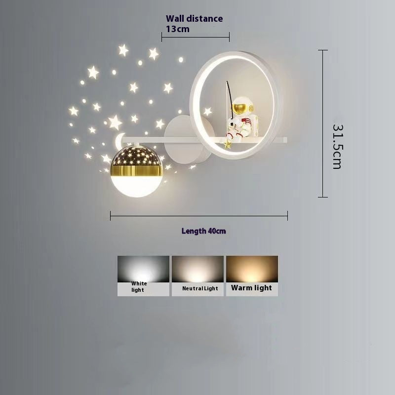 Astronaut Childrens Room Wall Lamp Creative Led Background Wall Lamp