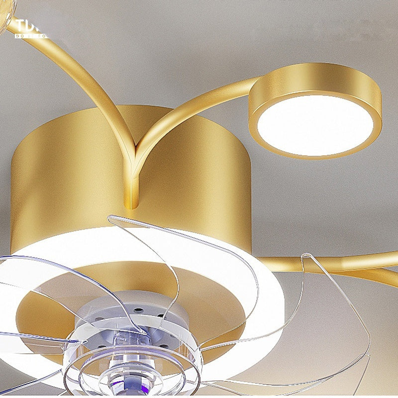 Modern Smart Bedroom Ceiling Fan With Lamp