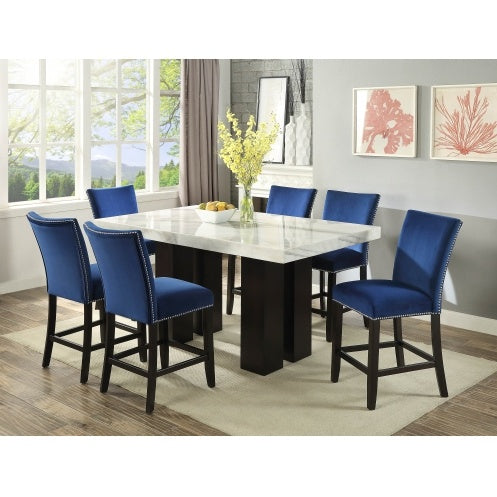 Camila Velvet Counter Chair Blue