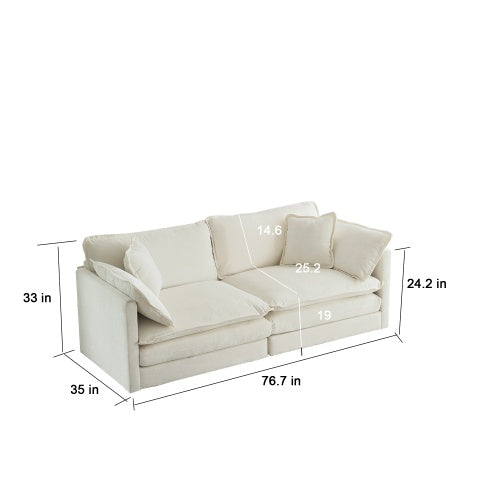 Chenille Two Seater Sofa With 1 Footrest 2 Seater L Shaped Sectional With Ottoman Loveseat With Ottoman For Small Living Space