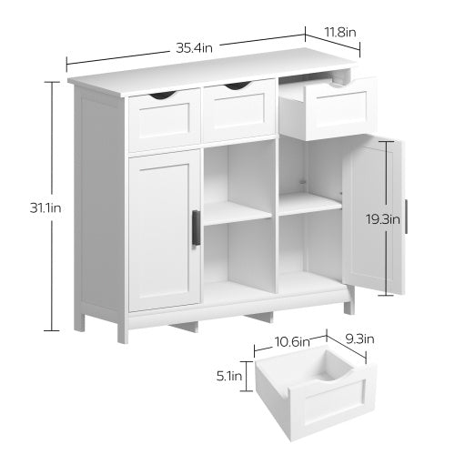 Storage Cabinets Wooden Floor Cabinet With Drawers And Shelves Storage Cabinets Accent Cabinet For Living Room Bedroom Bathroom Furniture Home Decor