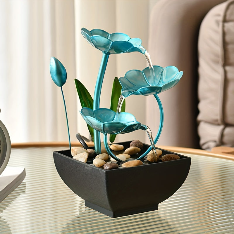 Soothing Led Lit Tabletop Fountain Usb Powered Indoor Air Quality Enhancer Ideal Home Office Decor Thoughtful Gift