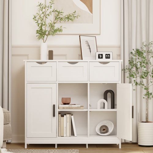 Storage Cabinets Wooden Floor Cabinet With Drawers And Shelves Storage Cabinets Accent Cabinet For Living Room Bedroom Bathroom Furniture Home Decor