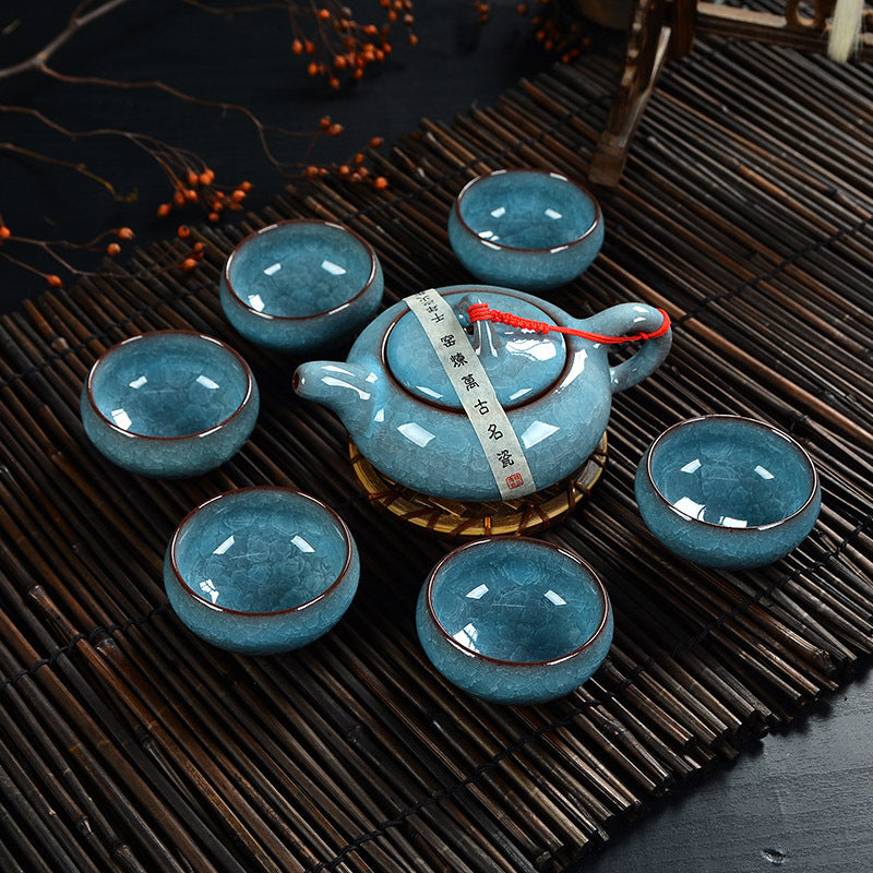 7 Head Ice Cracked Ceramics Tea Set