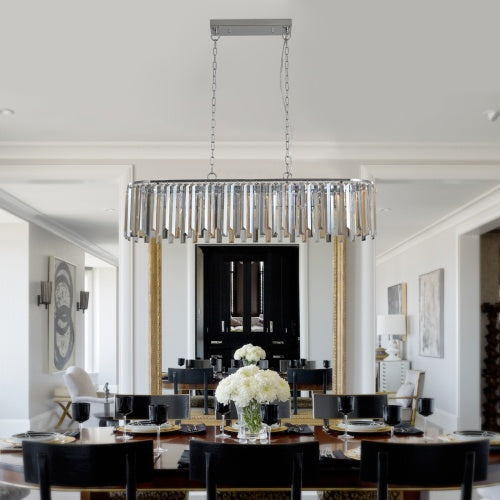 Modern Oval Crystal Chandelier Luxury Home Decor Fixtures No Bulbs