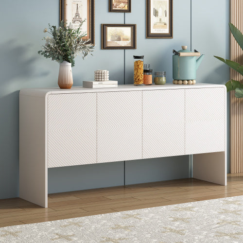 Minimalist 60 Inch Sideboard Cabinet Modern Storage Console For Living Room Or Dining Area