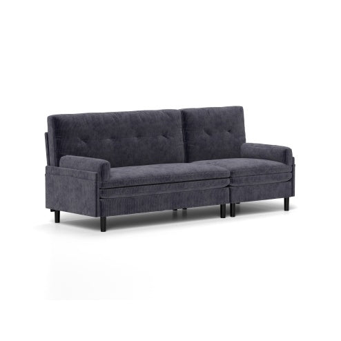 Grey Corduroy Sectional Sofa Convertible 3 Seaters Sofa L Shaped Sofa And Bed