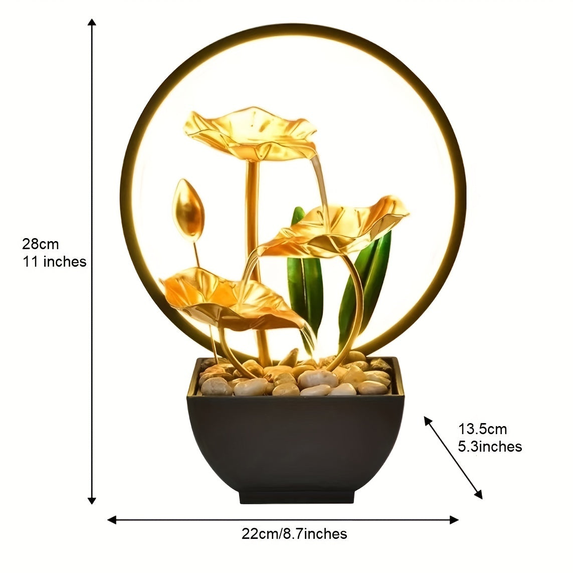 Soothing Led Lit Tabletop Fountain Usb Powered Indoor Air Quality Enhancer Ideal Home Office Decor Thoughtful Gift
