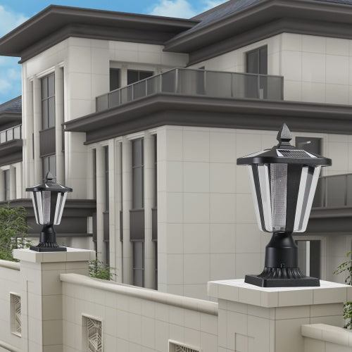 Solar Pillar Headlights With Dimmable LEDs