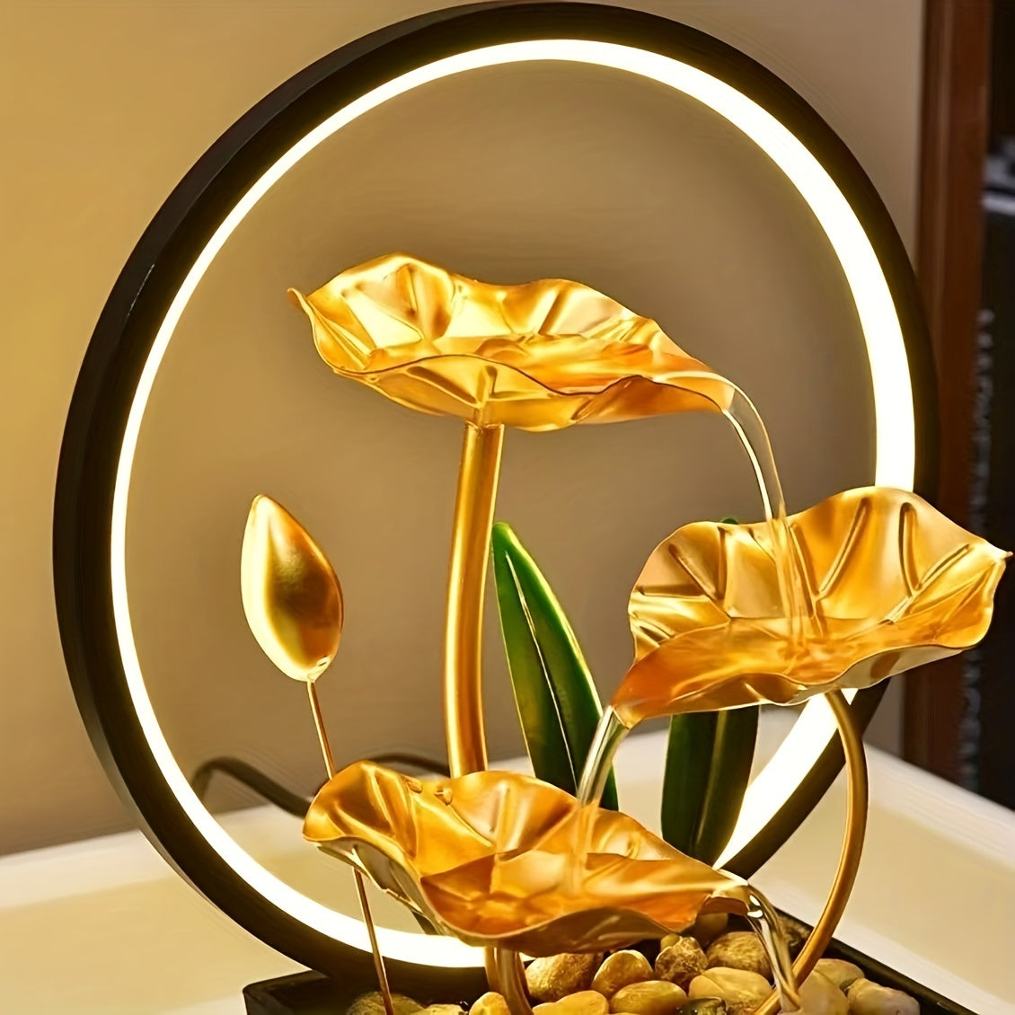 Soothing Led Lit Tabletop Fountain Usb Powered Indoor Air Quality Enhancer Ideal Home Office Decor Thoughtful Gift