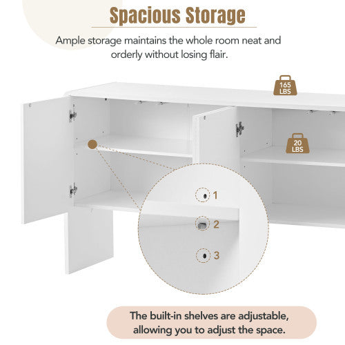 Minimalist 60 Inch Sideboard Cabinet Modern Storage Console For Living Room Or Dining Area
