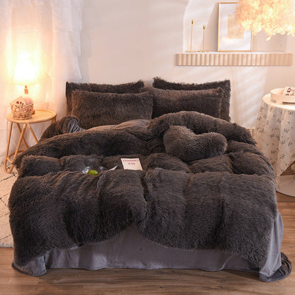 Luxury Thick Fleece Duvet Cover Set – Fluffy Plush Bedding For Winter Warmth (Queen/King Sizes)