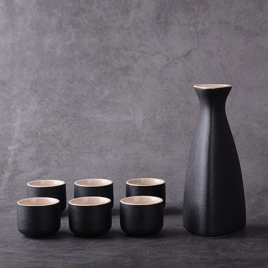 Japanese Style Stoneware Wine Set Ceramics