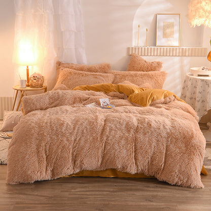 Luxury Thick Fleece Duvet Cover Set – Fluffy Plush Bedding For Winter Warmth (Queen/King Sizes)