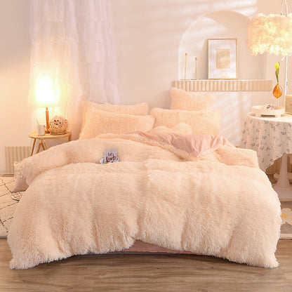 Luxury Thick Fleece Duvet Cover Set – Fluffy Plush Bedding For Winter Warmth (Queen/King Sizes)