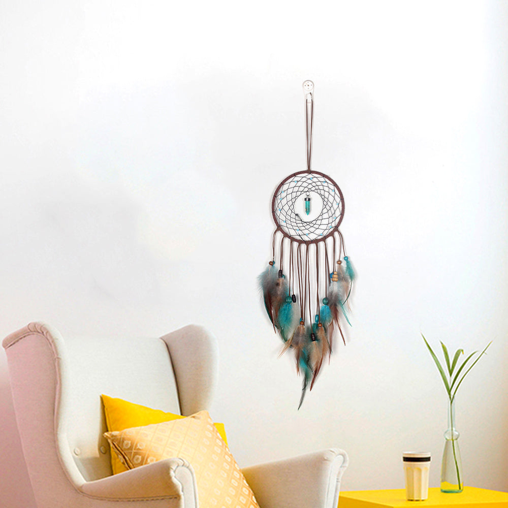 Bohemian LED Dream Catcher - Handmade Feather Night Light, Serene Wall Decor Gift for Home & Office