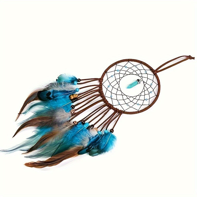 Bohemian LED Dream Catcher - Handmade Feather Night Light, Serene Wall Decor Gift for Home & Office