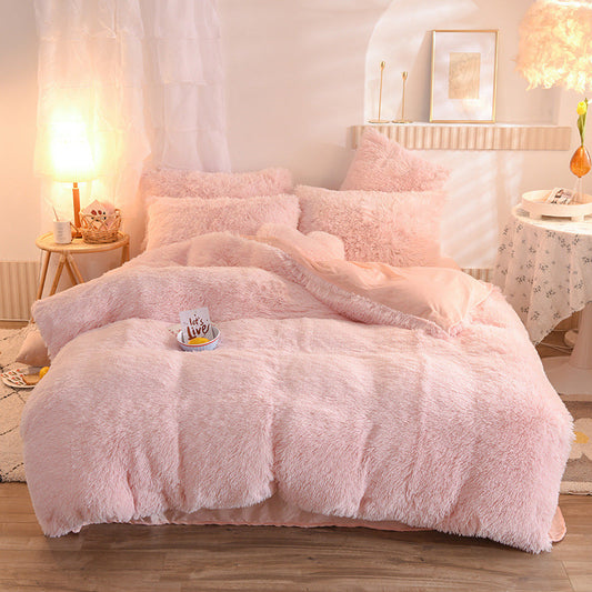 Luxury Thick Fleece Duvet Cover Set – Fluffy Plush Bedding For Winter Warmth (Queen/King Sizes)