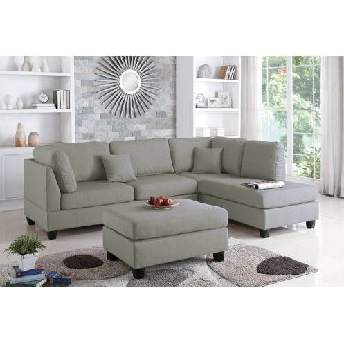 3 Piece Gray Sectional Sofa – Modular Living Room Couch With Spacious Seating And Modern Style