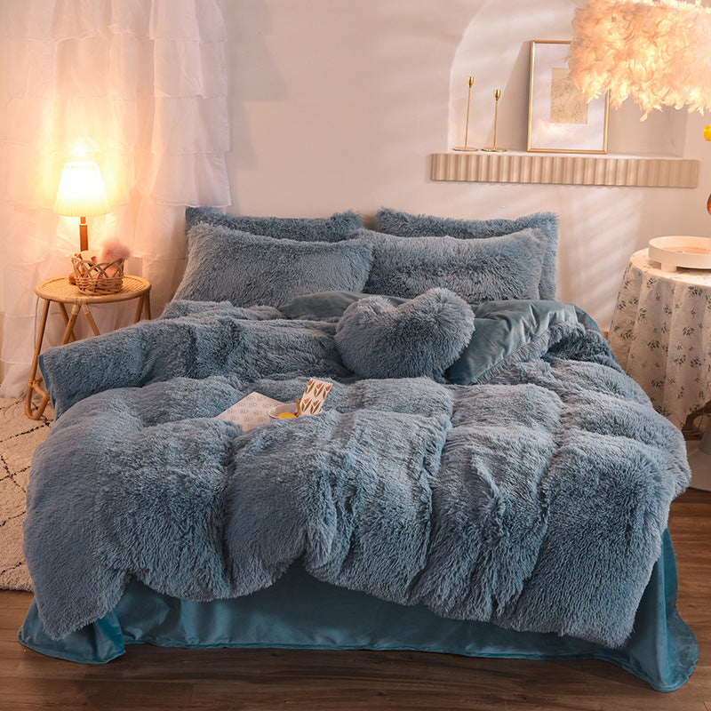 Luxury Thick Fleece Duvet Cover Set – Fluffy Plush Bedding For Winter Warmth (Queen/King Sizes)