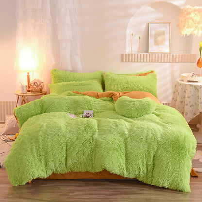Luxury Thick Fleece Duvet Cover Set – Fluffy Plush Bedding For Winter Warmth (Queen/King Sizes)