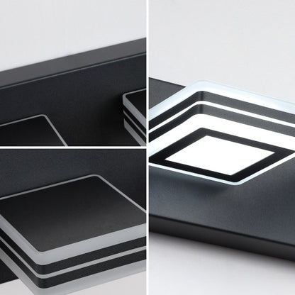 Led Modern Black Makeup Light 6 Light Acrylic Matte Black Bathroom Makeup Light Covering Mirror