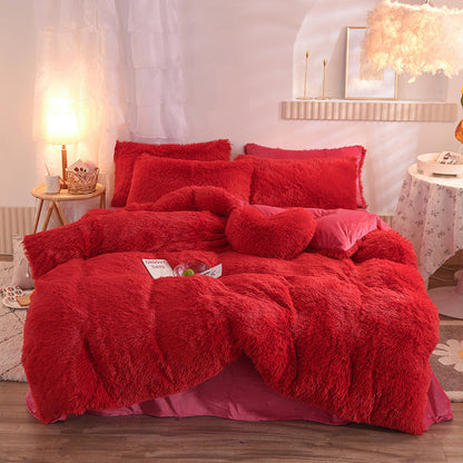 Luxury Thick Fleece Duvet Cover Set – Fluffy Plush Bedding For Winter Warmth (Queen/King Sizes)