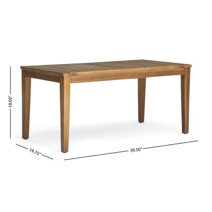 Outdoor 4 Seater Acacia Wood Chat Set With Coffee Table With Cushions Teak And Beige