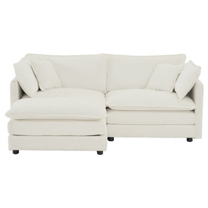Chenille Two Seater Sofa With 1 Footrest 2 Seater L Shaped Sectional With Ottoman Loveseat With Ottoman For Small Living Space