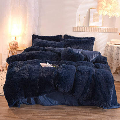 Luxury Thick Fleece Duvet Cover Set – Fluffy Plush Bedding For Winter Warmth (Queen/King Sizes)