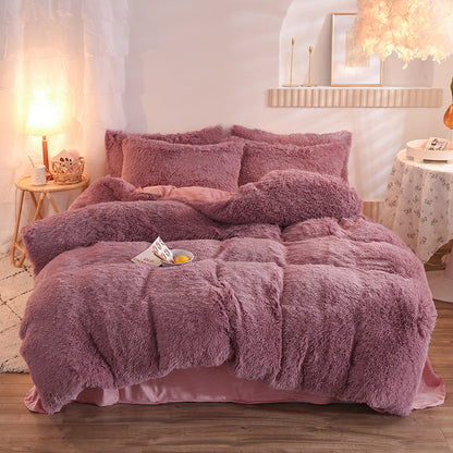 Luxury Thick Fleece Duvet Cover Set – Fluffy Plush Bedding For Winter Warmth (Queen/King Sizes)